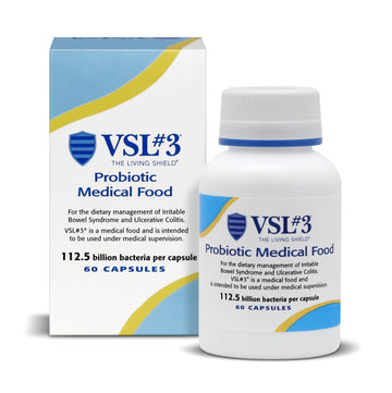 VSL3® Probiotics for Digestive Health, IBS & UC Symptoms - 112.5B CFUs, High-Potency, Multi-Strain, Live, Refrigerated Probiotic, Medical Food for Gut Health Support in Men & Women, 60 Capsules - OzHealthStandard
