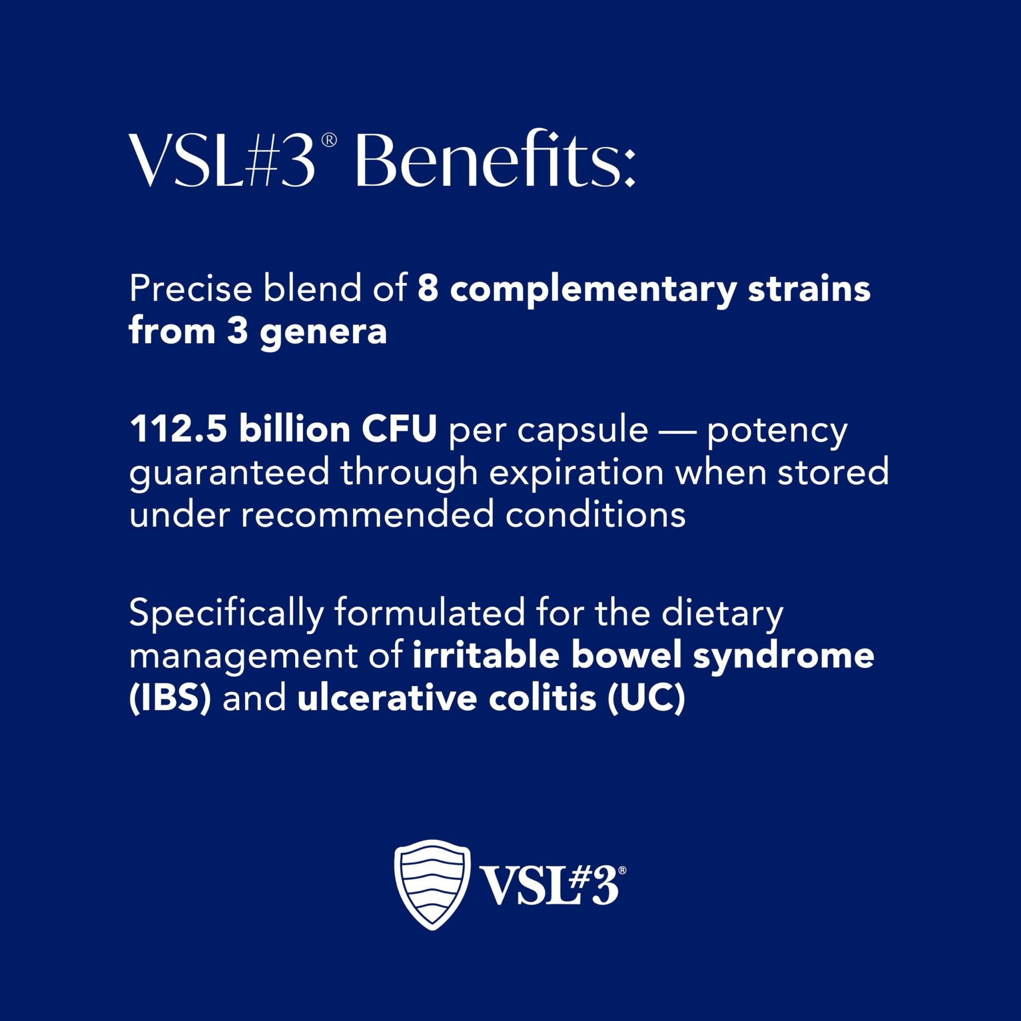 VSL3® Probiotics for Digestive Health, IBS & UC Symptoms - 112.5B CFUs, High-Potency, Multi-Strain, Live, Refrigerated Probiotic, Medical Food for Gut Health Support in Men & Women, 60 Capsules - OzHealthStandard