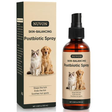 Wanciment NUVON Postbiotic Spray - Hot Spot Treatment for Dogs & Cats - Helps Alleviate Sensitive Skin, Scratching, and Licking of Coat - 3.38 fl oz - OzHealthStandard