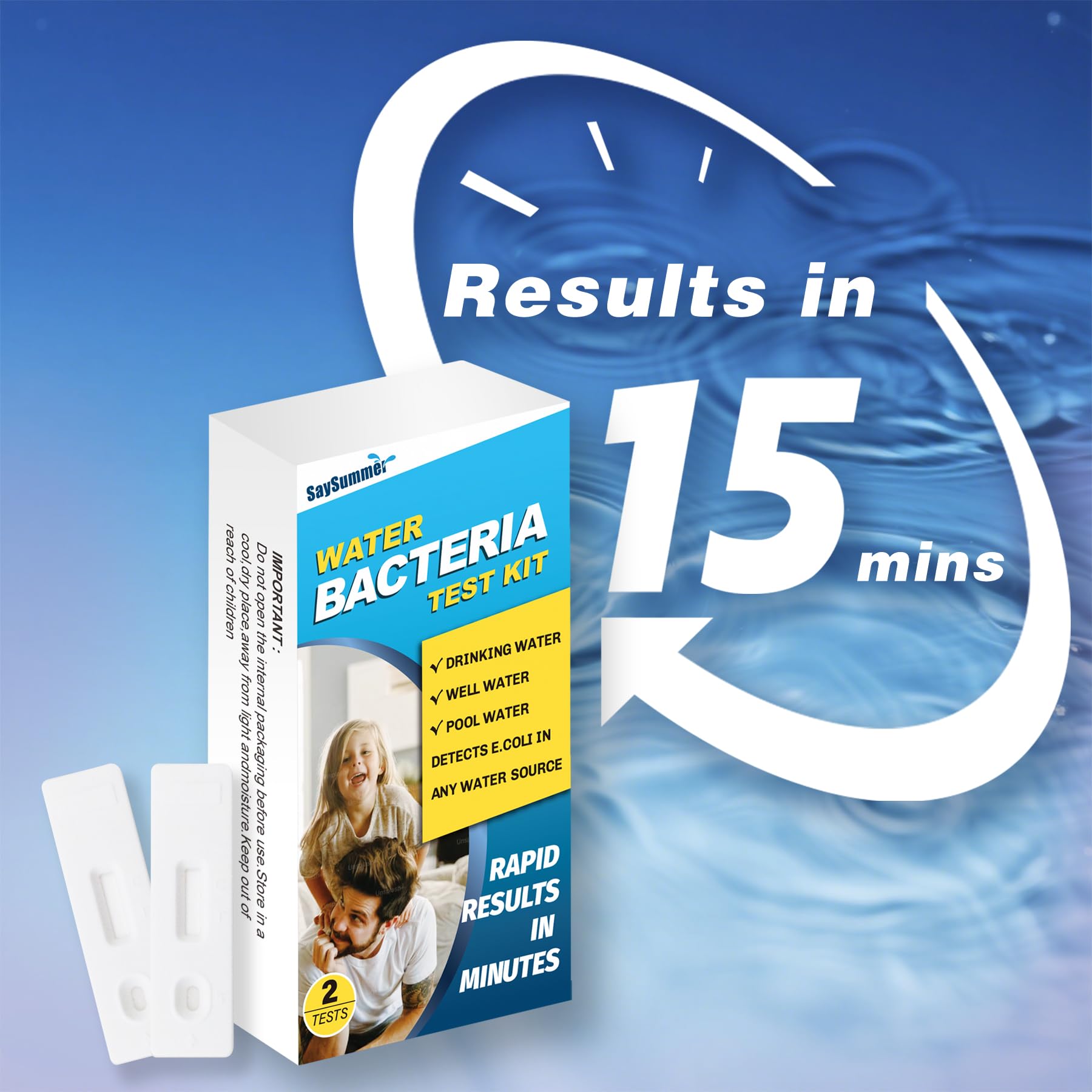Water Bacteria Test Kit for Drinking Water: Results in 15 Minutes Coliform Bacteria Water Test Kit 2 Counts for Any Water Source Including Well Water Pool Water - OzHealthStandard