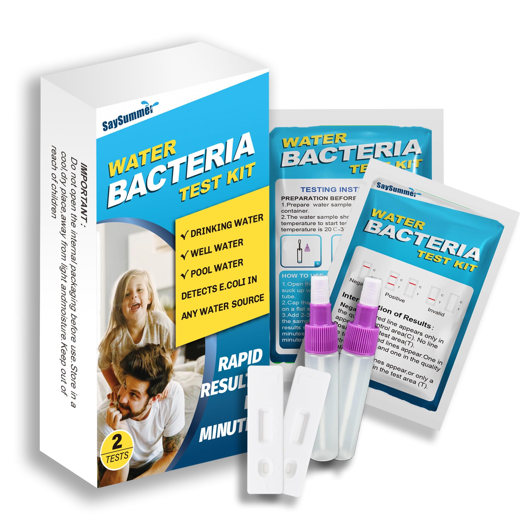Water Bacteria Test Kit for Drinking Water: Results in 15 Minutes Coliform Bacteria Water Test Kit 2 Counts for Any Water Source Including Well Water Pool Water - OzHealthStandard