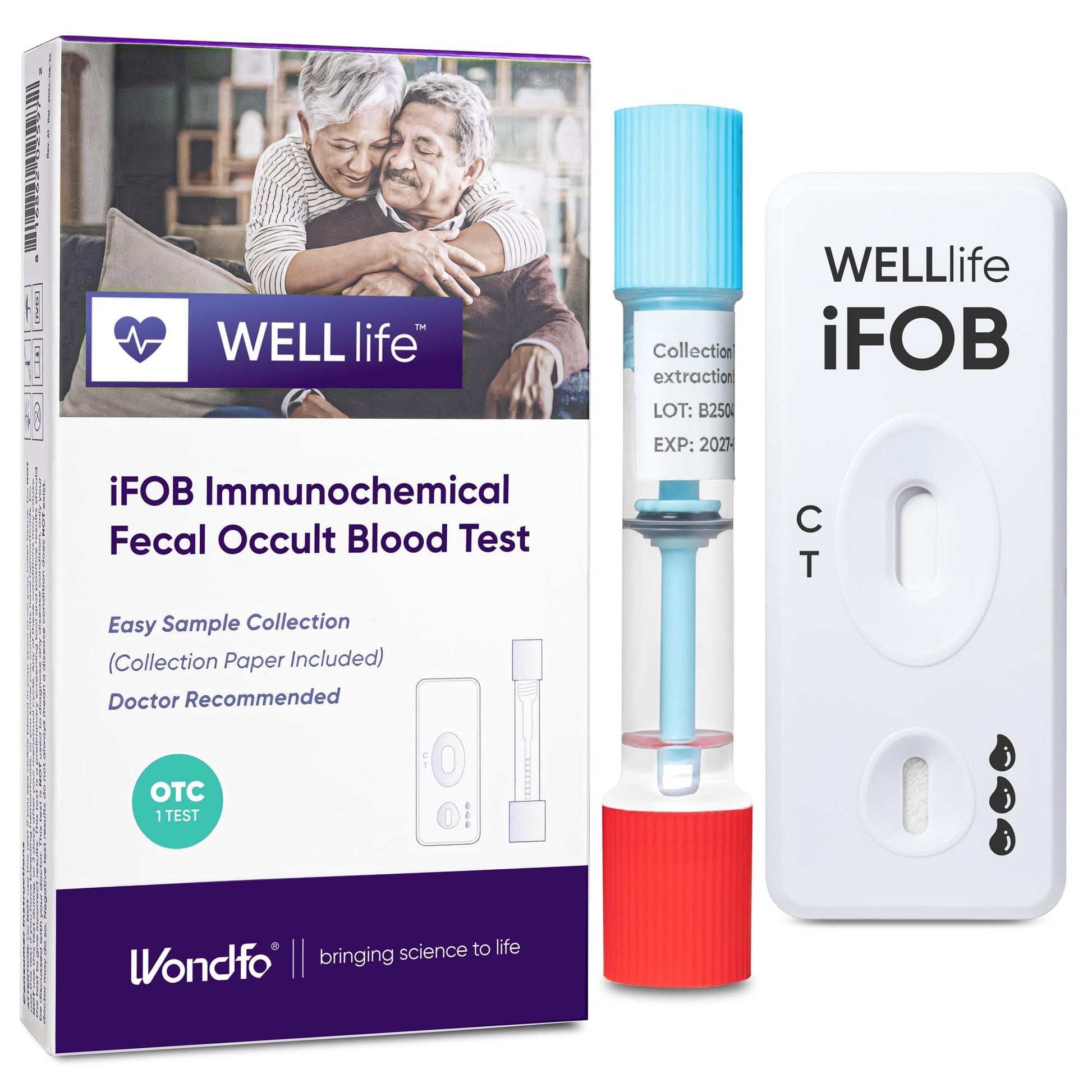 WELLlife iFOB Immunochemical Fecal Occult Blood Test, Colon Screening Test Kit Stool Test at Home Easy to Use, 1 Test Detect Hidden Blood in 10 Minutes FOB Test for Home - OzHealthStandard