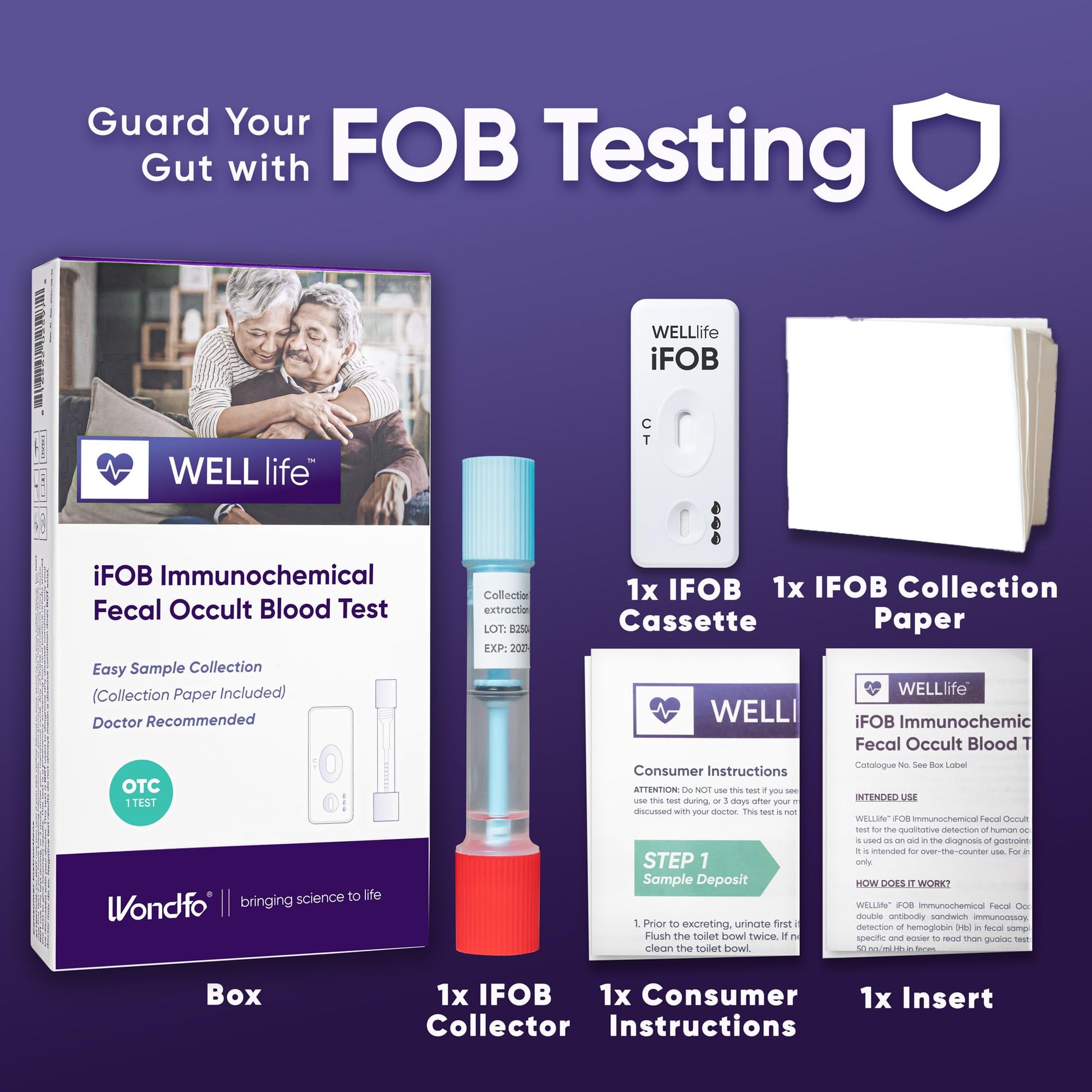 WELLlife iFOB Immunochemical Fecal Occult Blood Test, Colon Screening Test Kit Stool Test at Home Easy to Use, 1 Test Detect Hidden Blood in 10 Minutes FOB Test for Home - OzHealthStandard