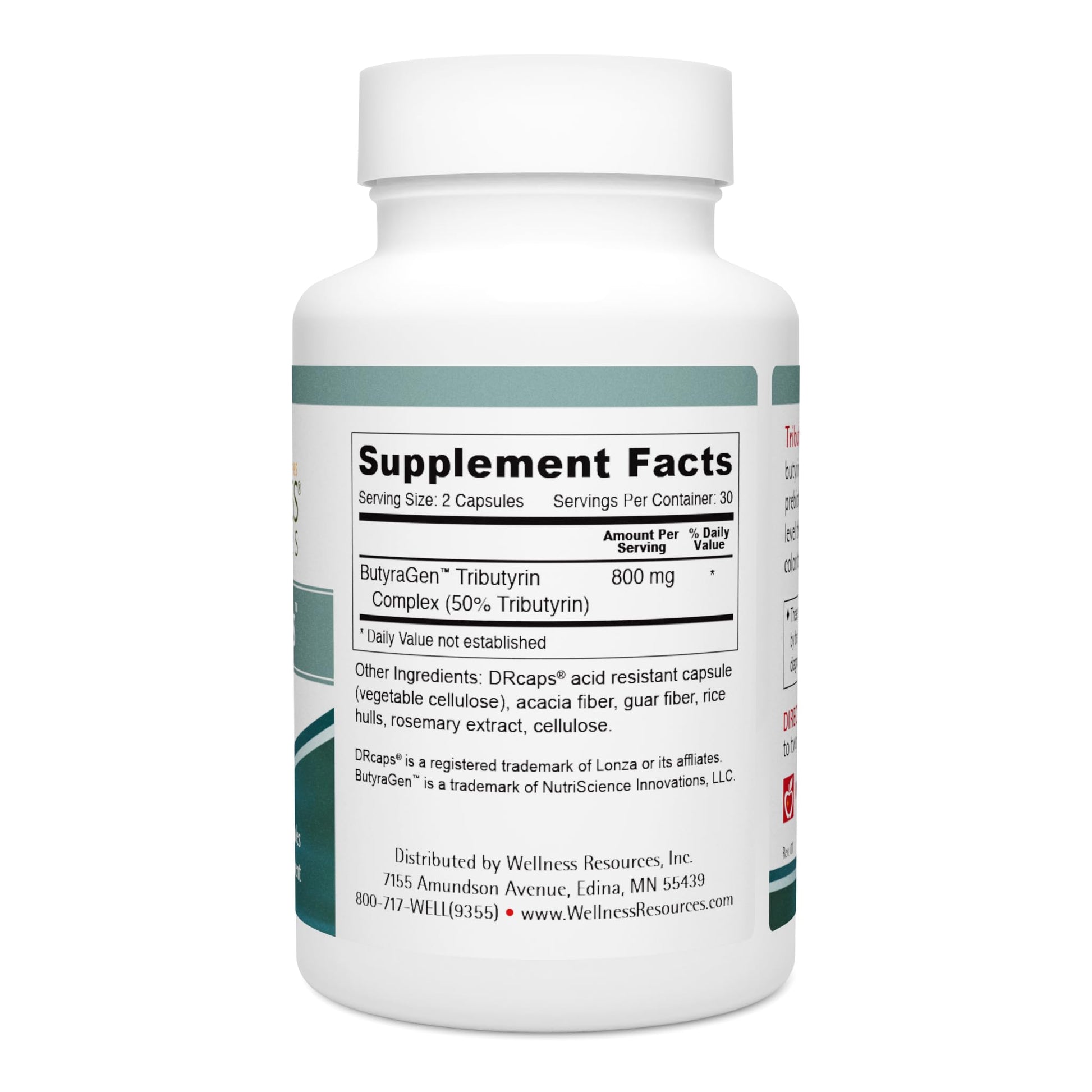 Wellness Resources Tributyrin Plus Postbiotic Supplement for Gut Health with High Absorption ButyraGen Tributyrin Complex (800mg per Two Capsules, 60 Veggie Capsules) - OzHealthStandard