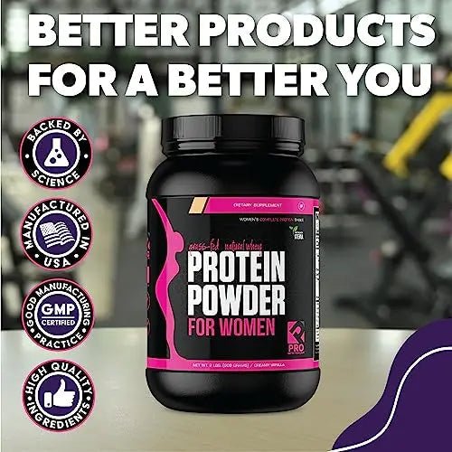 Whey Protein Powder for Women - Supports Lean Muscle - Low Carb - Gluten Free - Grass Fed & rBGH Hormone Free (Creamy Vanilla, 2 lb) - OzHealthStandard