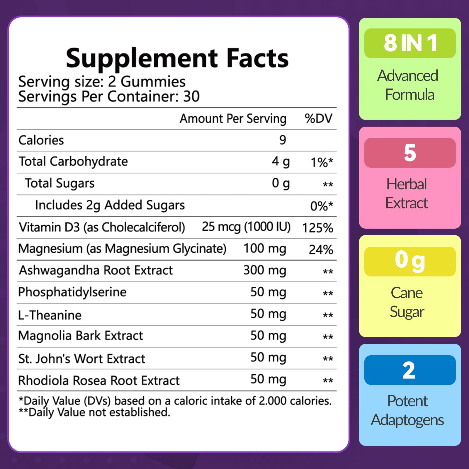 Whoyun Cortisol Supplement Gummies for Women, Lower Cortisol with Phosphatidylserine Ashwagandha Magnesium, Stress Relief, Vegan Sugar Free, 60 Count - OzHealthStandard