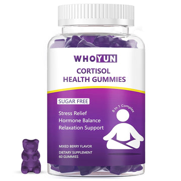 Whoyun Cortisol Supplement Gummies for Women, Lower Cortisol with Phosphatidylserine Ashwagandha Magnesium, Stress Relief, Vegan Sugar Free, 60 Count - OzHealthStandard