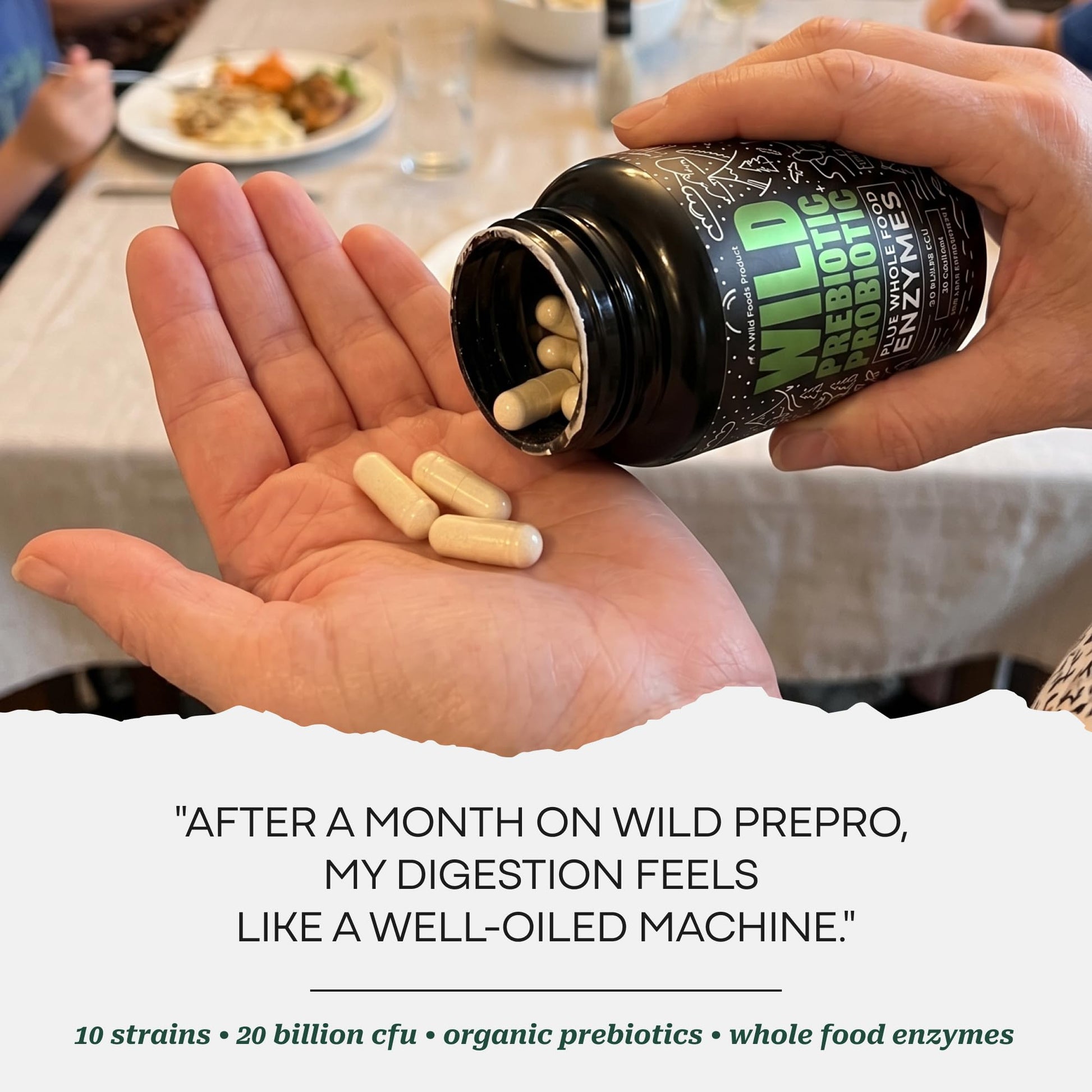 Wild Prebiotics and Probiotics with Digestive Enzymes | 20 Billion CFU - 10 Strains for Women & Men | Support Gut Health & Digestion Supplements | Non-GMO Prebiotic Fiber | 30 Capsules - OzHealthStandard