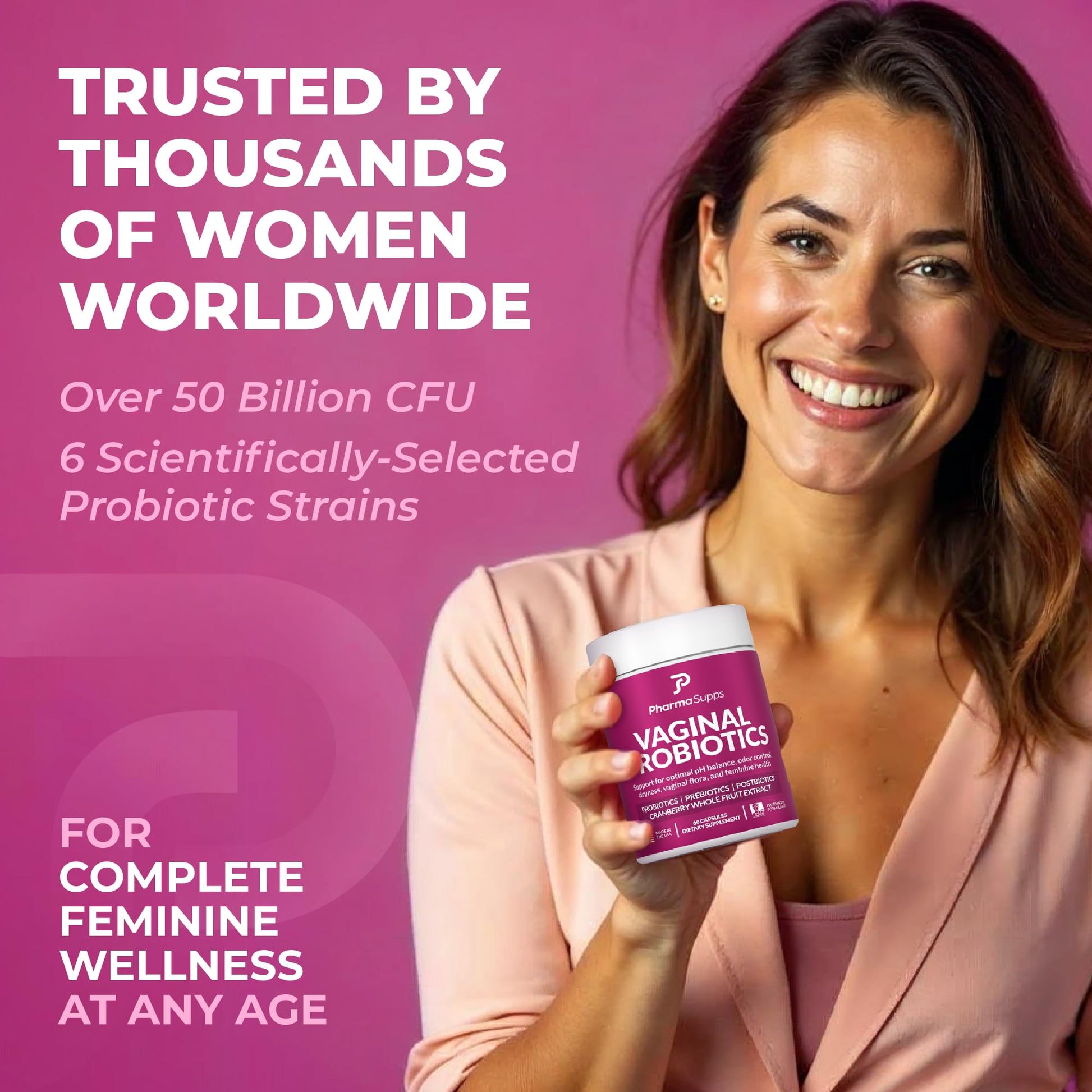 Women’s Probiotic for Vaginal Health | 50 Billion CFU with Probiotics, Prebiotic, Postbiotics & Cranberry for pH Balance, UTI Support, Yeast, Gut Health, Odor, Dryness & Feminine Comfort - OzHealthStandard