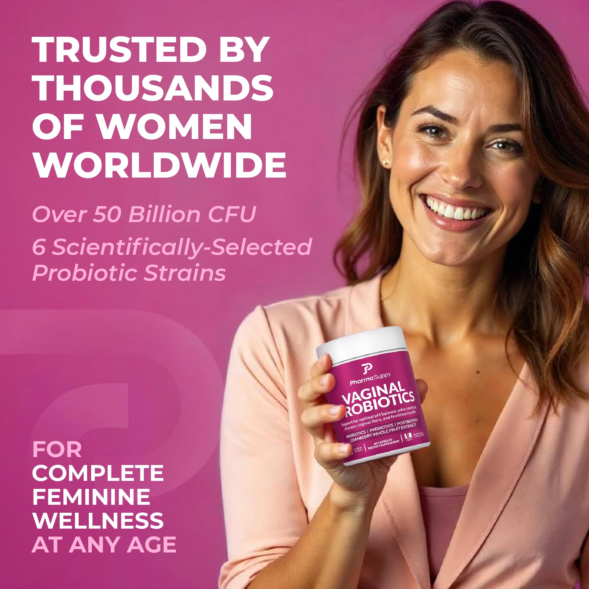 Women’s Probiotic for Vaginal Health | 50 Billion CFU with Probiotics, Prebiotic, Postbiotics & Cranberry for pH Balance, UTI Support, Yeast, Gut Health, Odor, Dryness & Feminine Comfort - OzHealthStandard