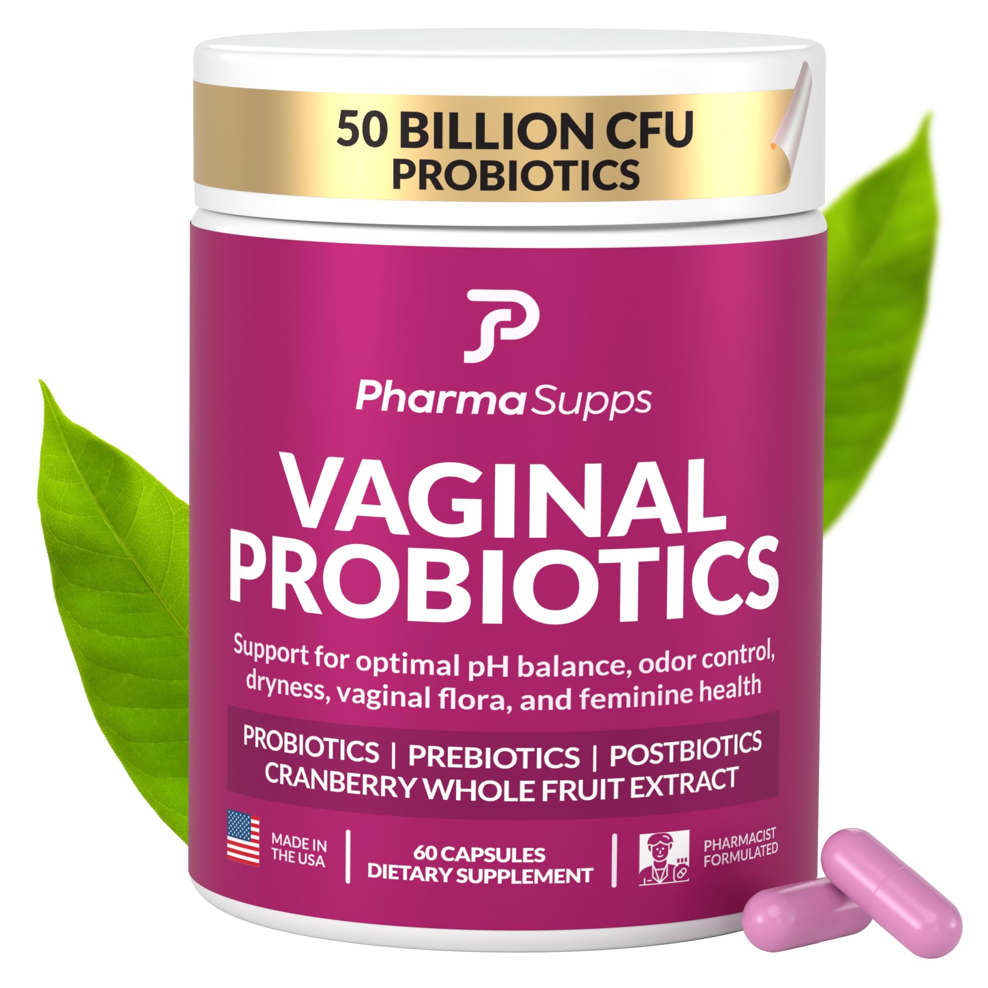 Women’s Probiotic for Vaginal Health | 50 Billion CFU with Probiotics, Prebiotic, Postbiotics & Cranberry for pH Balance, UTI Support, Yeast, Gut Health, Odor, Dryness & Feminine Comfort - OzHealthStandard