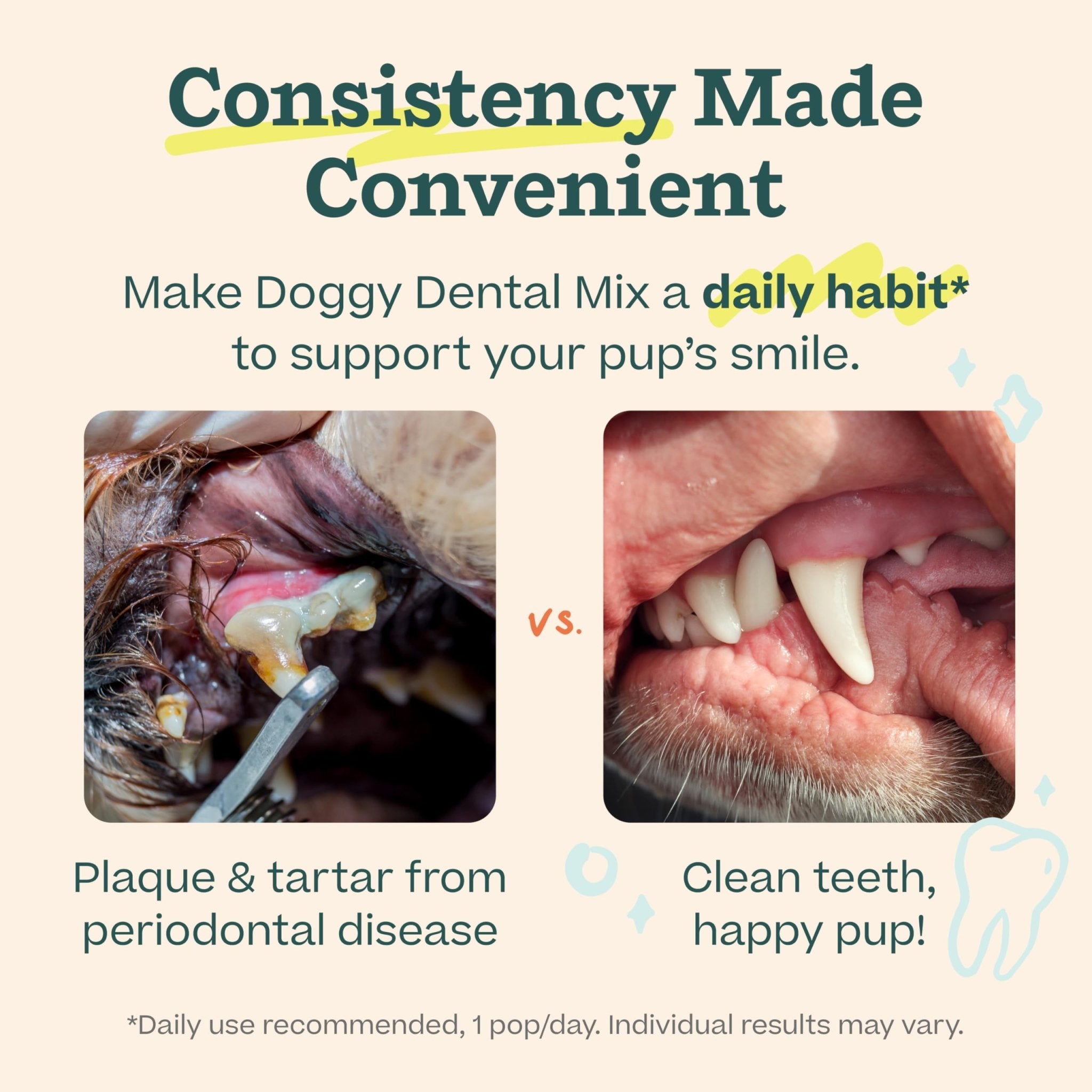 Woof Doggy Dental Pupsicle Mix - Dog Teeth Cleaning Powder for The Pupsicle - Long Lasting Postbiotic Dental Enzyme Mix to Support Oral Health for Dogs - OzHealthStandard