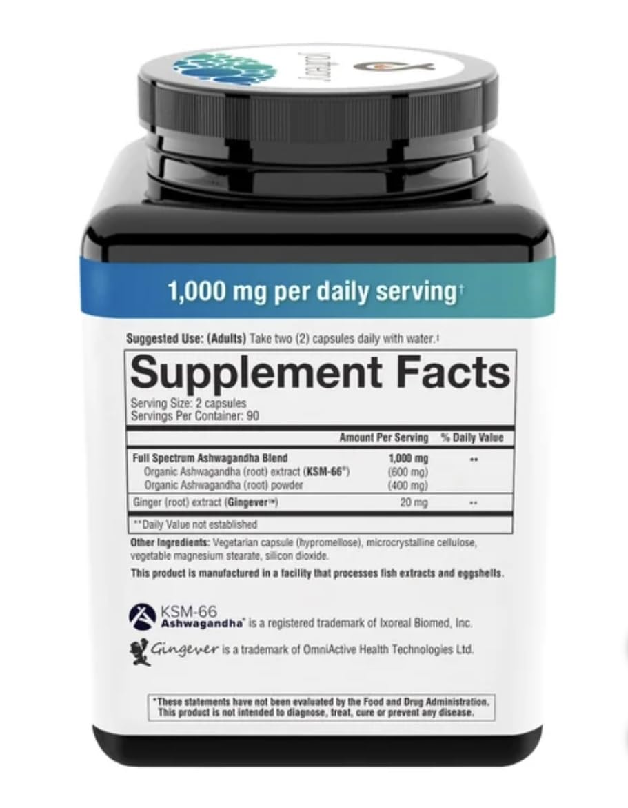 Youtheory Ashwagandha 1000mg with KSM-66 - Helps Support a Healthy Stress Response,180 Capsules (Pack of 1) - OzHealthStandard
