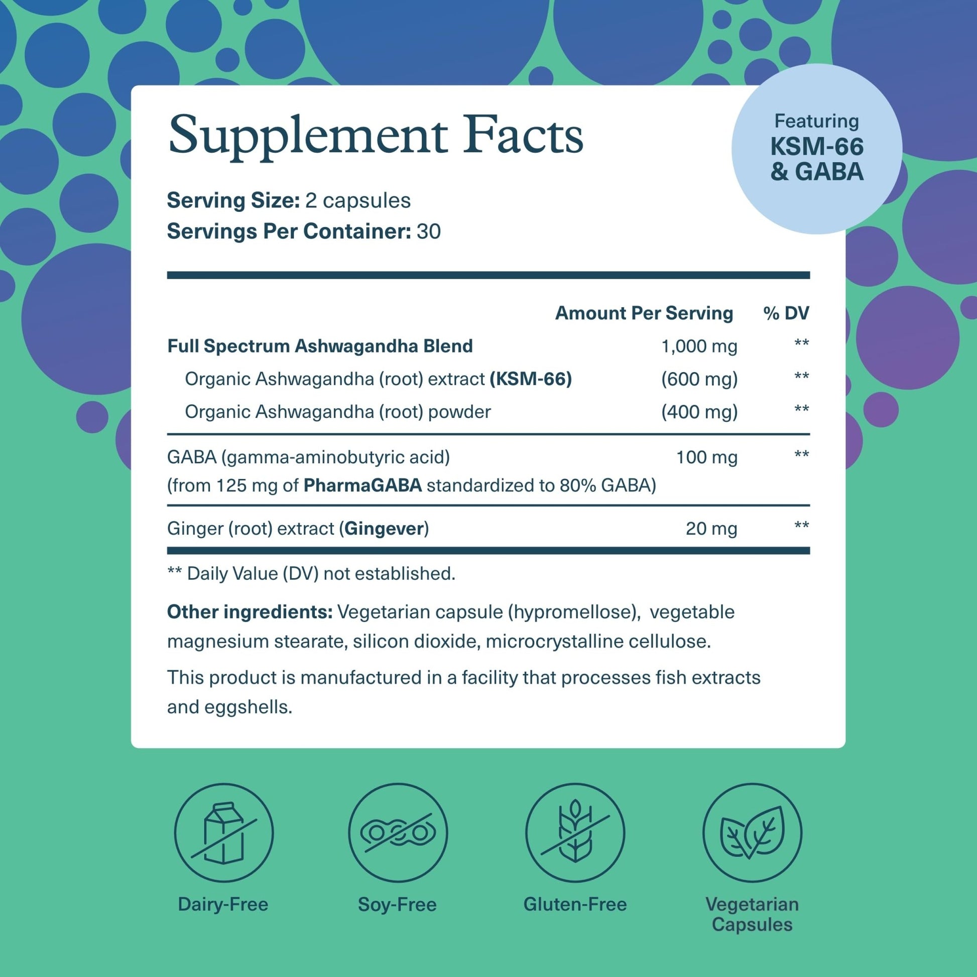 Youtheory Ashwagandha + GABA - Adaptogenic Blend with Organic KSM-66 & Ginger - Aids Stress Relief & Mood* - Supports Energy Levels - OzHealthStandard
