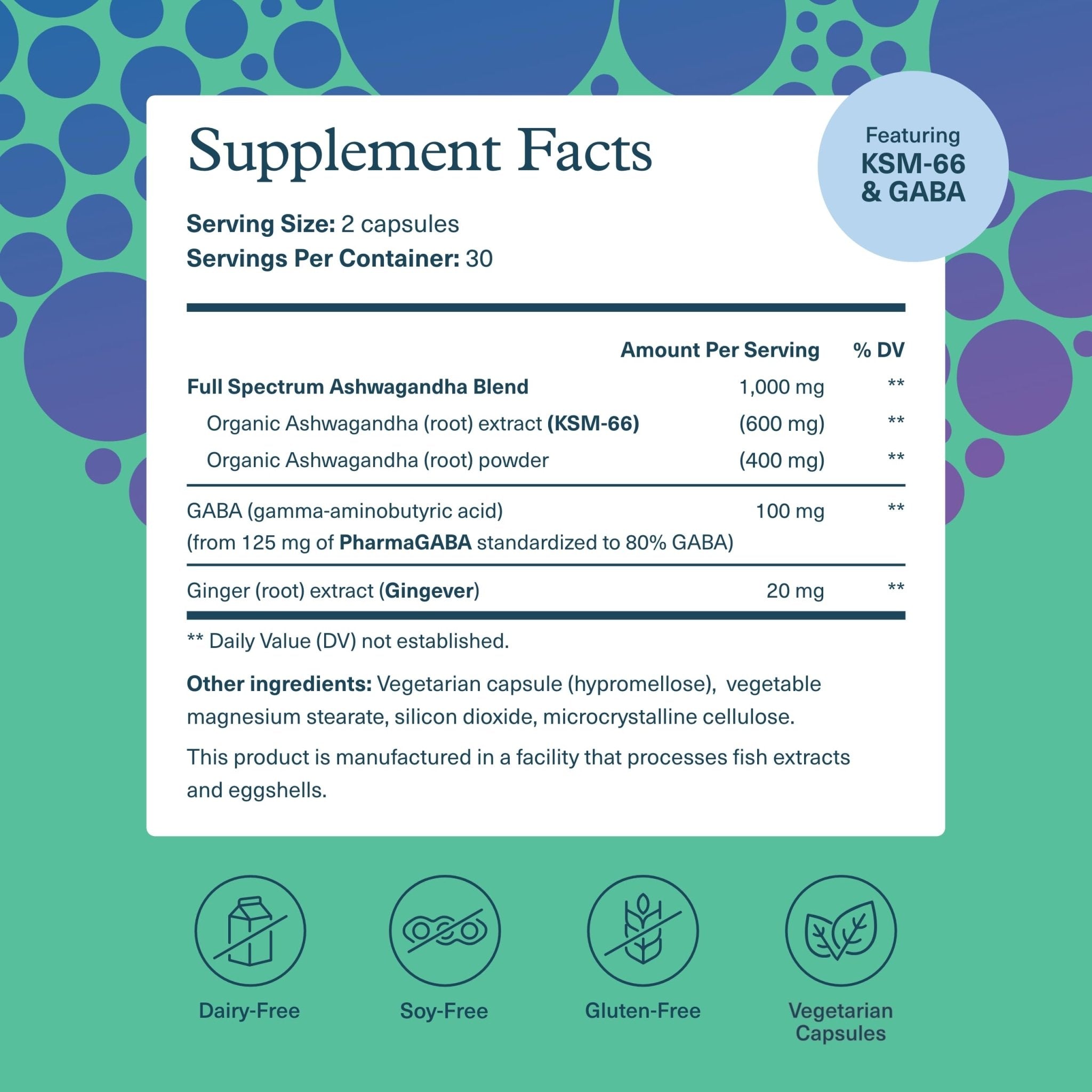 Youtheory Ashwagandha + GABA - Adaptogenic Blend with Organic KSM-66 & Ginger - Aids Stress Relief & Mood* - Supports Energy Levels - OzHealthStandard