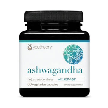 Youtheory Ashwagandha - with Organic KSM-66 Ashwagandha - Herbal Blend to Support Stress Relief & Energy Levels* - Helps Support Mood* - 60 Vegetarian Capsules (30-Day Supply) - OzHealthStandard