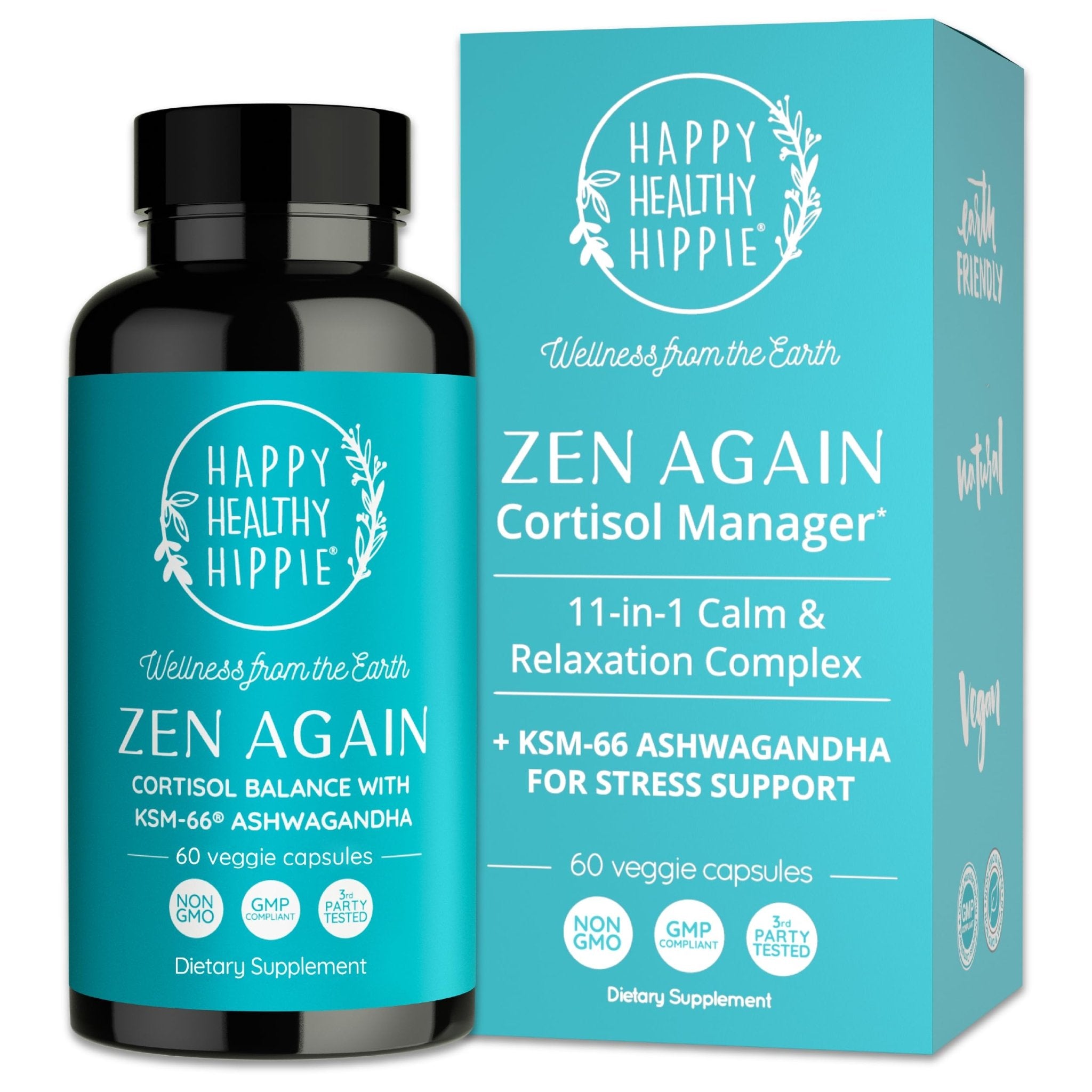 Zen Again Cortisol Manager with Ashwagandha KSM-66® | Cortisol Supplements for Women | 11-in-1 Complex | Natural Stress Support Supplement with L-Theanine, Rhodiola & Magnesium | Vegan, 60 Ct - OzHealthStandard
