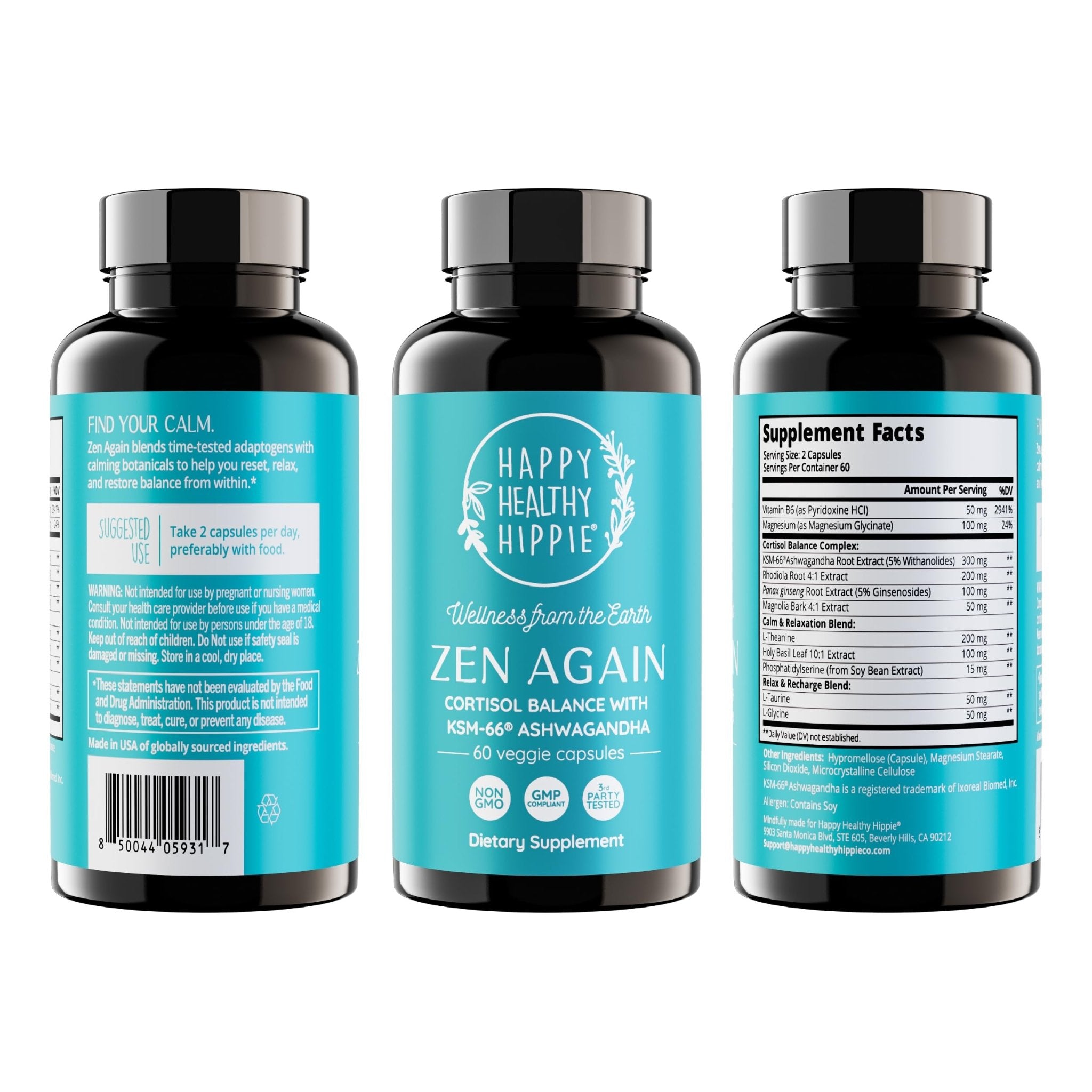 Zen Again Cortisol Manager with Ashwagandha KSM-66® | Cortisol Supplements for Women | 11-in-1 Complex | Natural Stress Support Supplement with L-Theanine, Rhodiola & Magnesium | Vegan, 60 Ct - OzHealthStandard