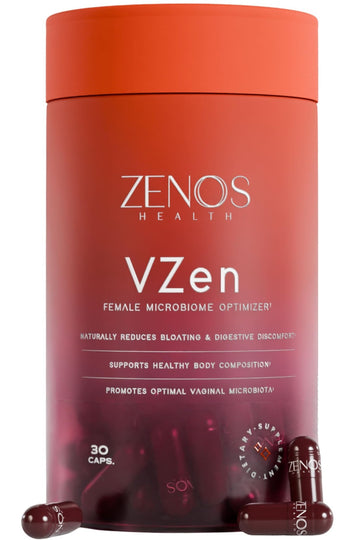 Zenos Health VZen Vaginal Probiotics for Women – Probiotics and Prebiotics for Digestive Health & Bloating Relief for Women – Improve Gut Health, Urinary Tract & Daily Wellness - Made in USA, 30 Caps - OzHealthStandard