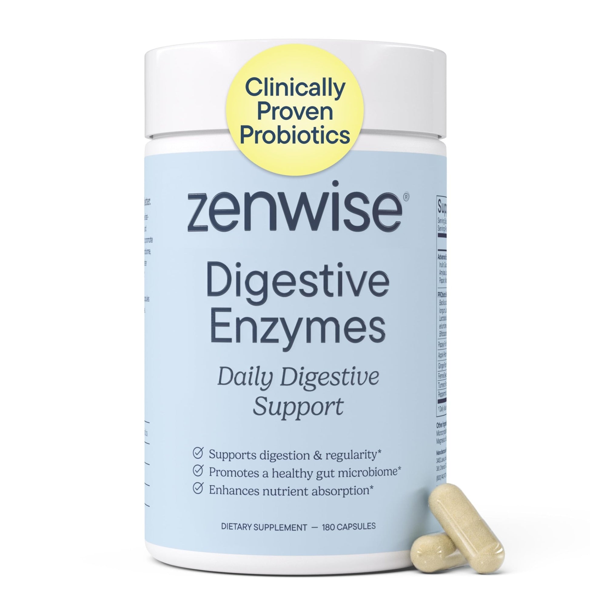 Zenwise Health Digestive Enzymes with Bromelain & Papaya - Multi Enzymes Digestion Supplement with Probiotics & Prebiotics for Gut Health, Gas & Bloating Relief - OzHealthStandard