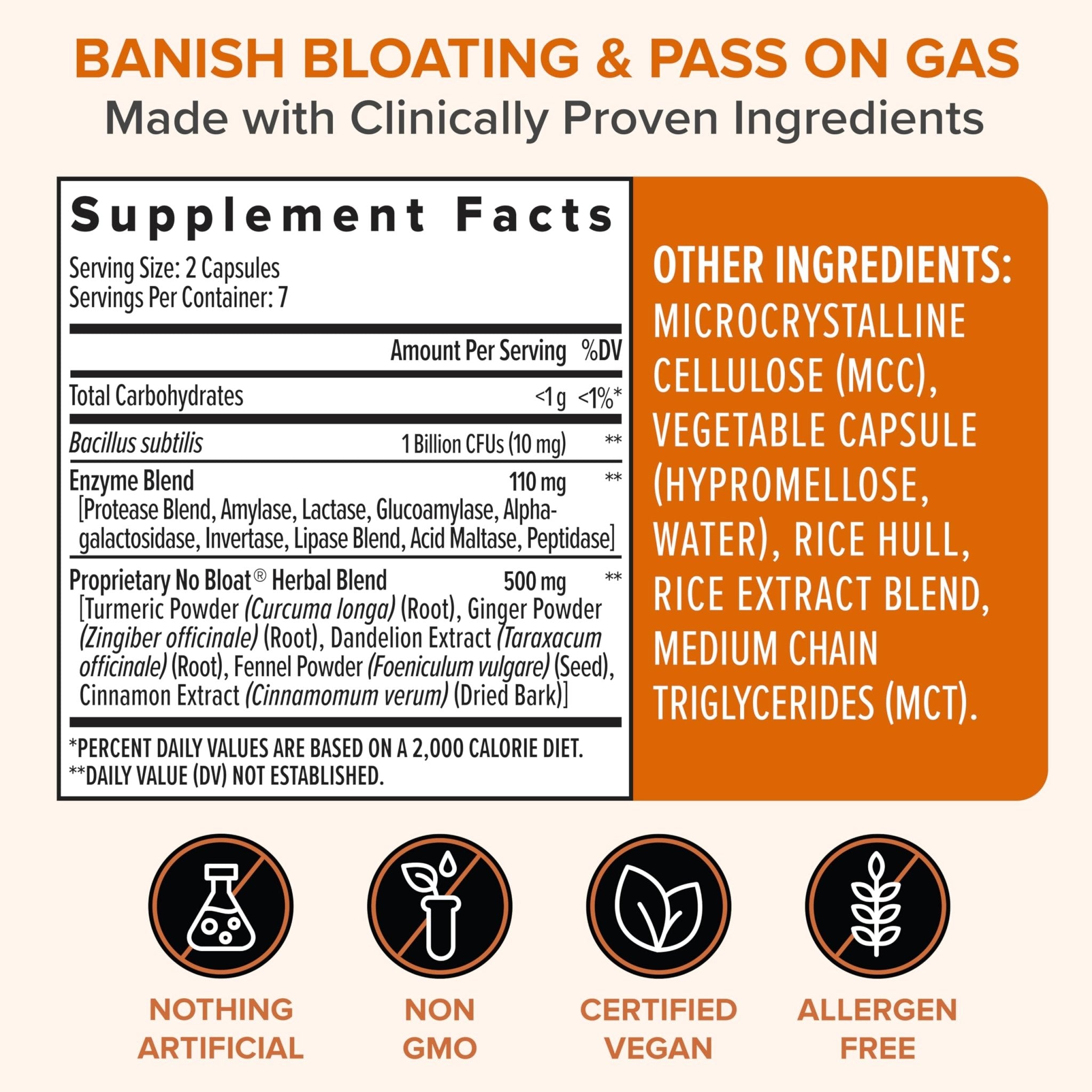 Zenwise Health No Bloat Probiotics for Women and Men Digestive Health with Ginger, Dandelion, and Lactase, Digestive Enzymes for Gas and Bloating Relief - Vegan Water Retention Pills - 14 CT - OzHealthStandard