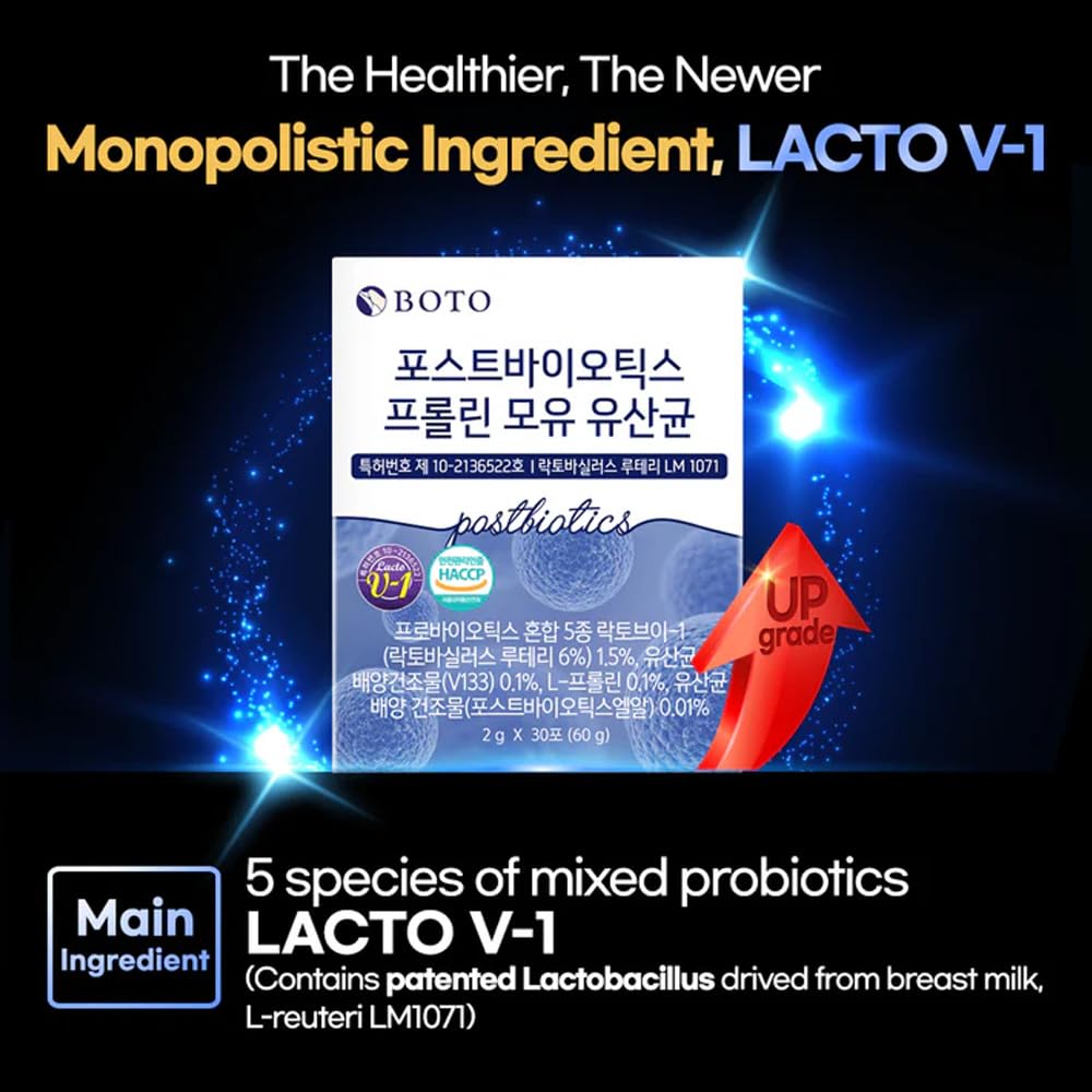 ZIOSTAND BOTO Korean Care it Probiotics Natural Prebiotics Proline Breast Milk Lactobacillus, Colon Cleanse, Immunity Support - 1 Month (30 of Pack, PostBiotics) - OzHealthStandard